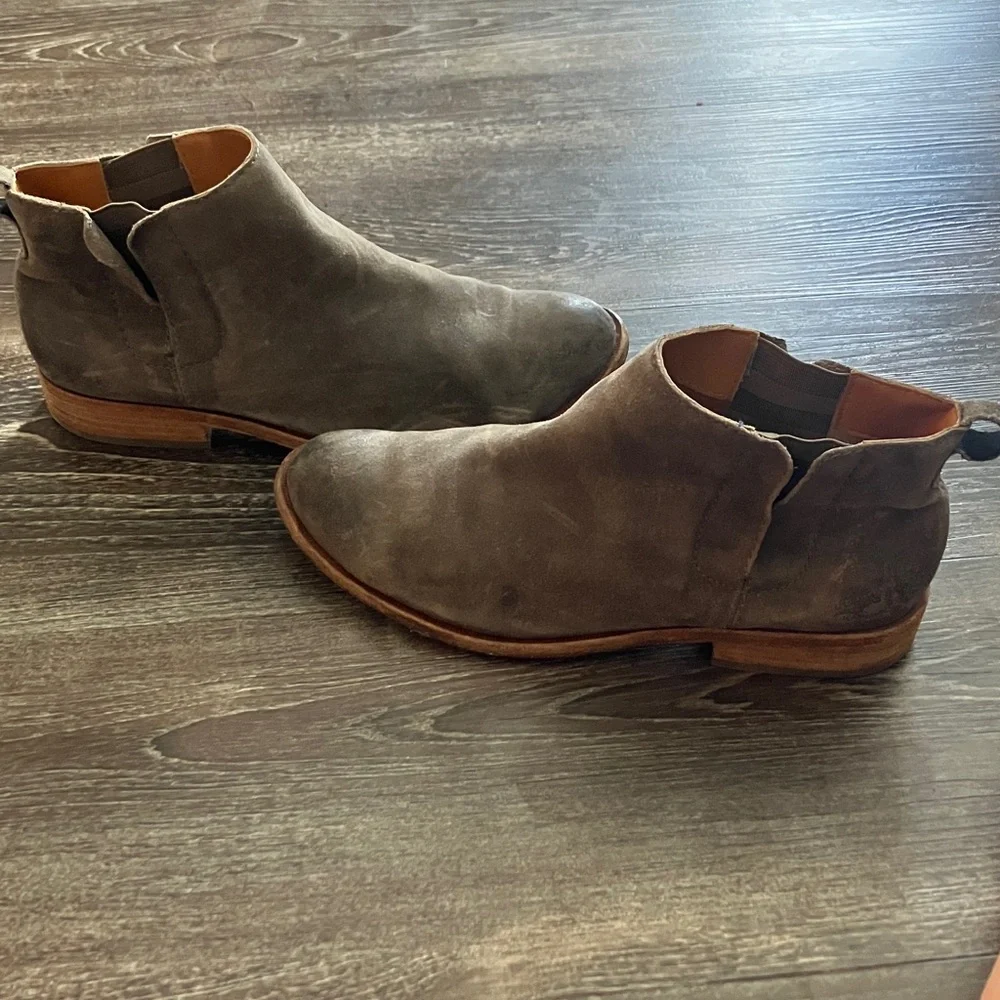 Kork Ease Distressed Leather Ankle Boots - Picture 1 of 6